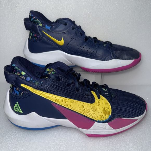 Nike‎ Zoom Freak US 6 Y Blue Yellow Pink Charles Veronica CT4592-400 - Picture 1 of 9